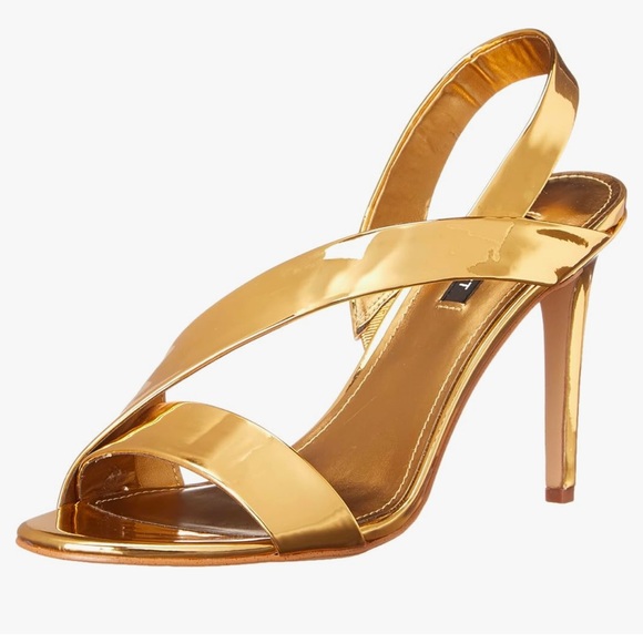 Nine West Shoes - Nine West Golden Itzel dress mirrored sandals size 8 No Box